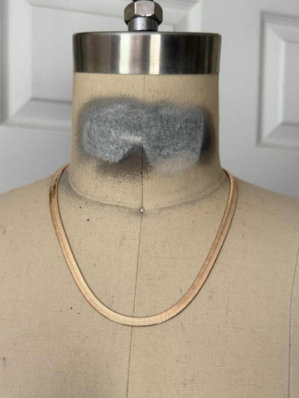 NORMDTSROM Gold-Plated 1/4" fishbone Herringbone 16" Collar chain Necklace